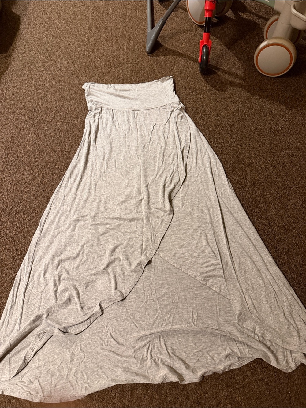 Azules Light Gray Wrap Maxi Skirt